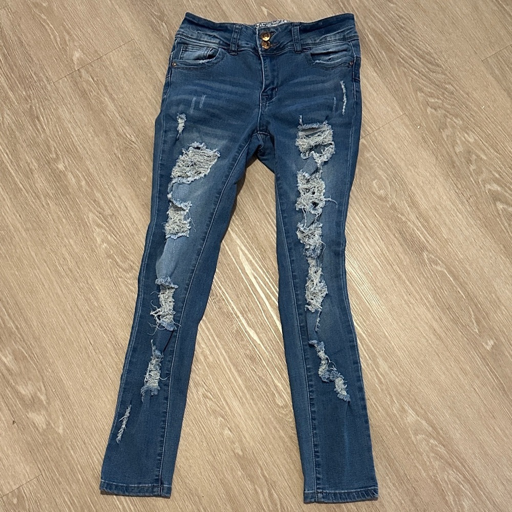 Hot Kiss Distressed Denim Skinny Jeans